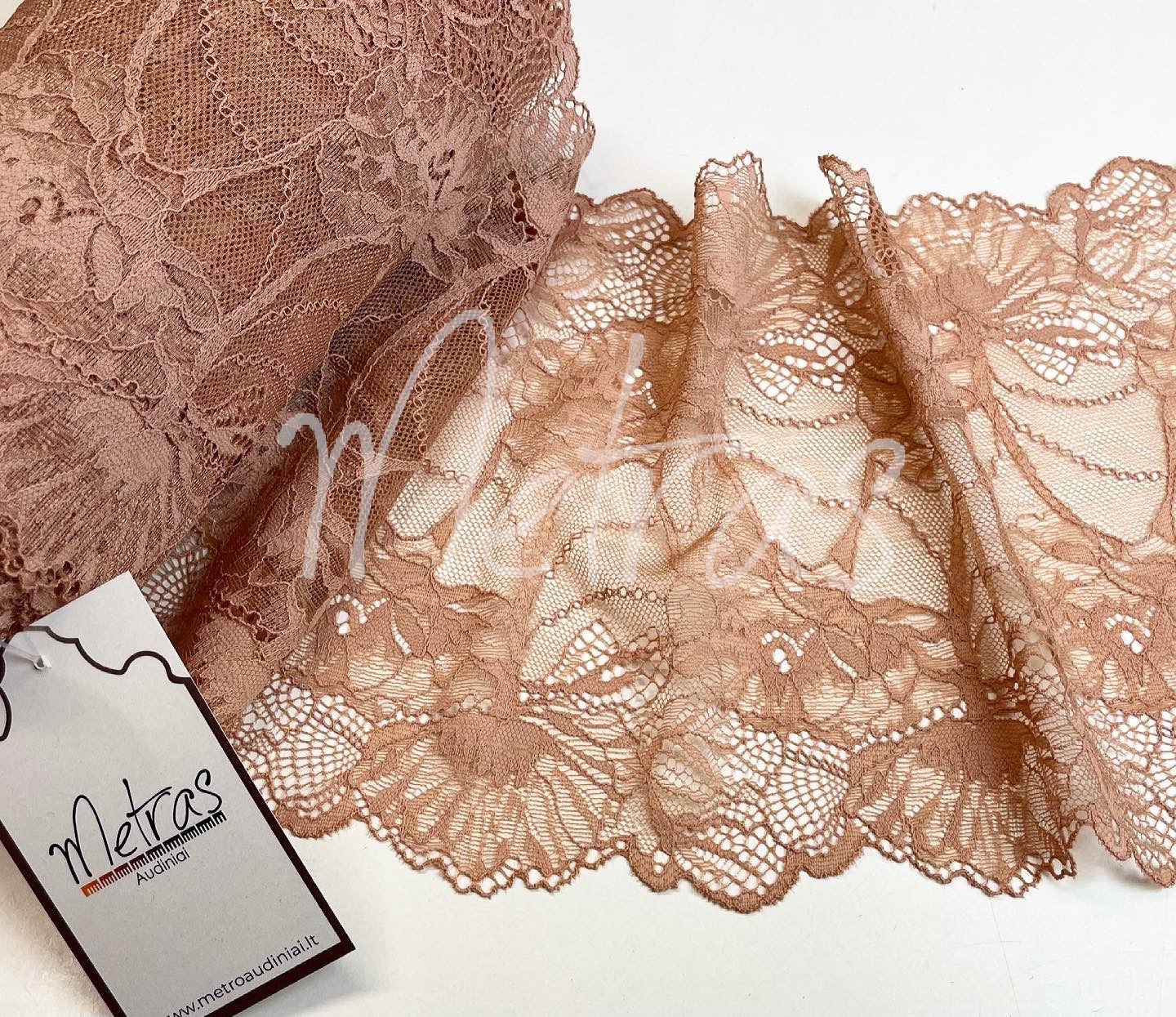 Nėrinio juosta pudros spalvos - Image 3