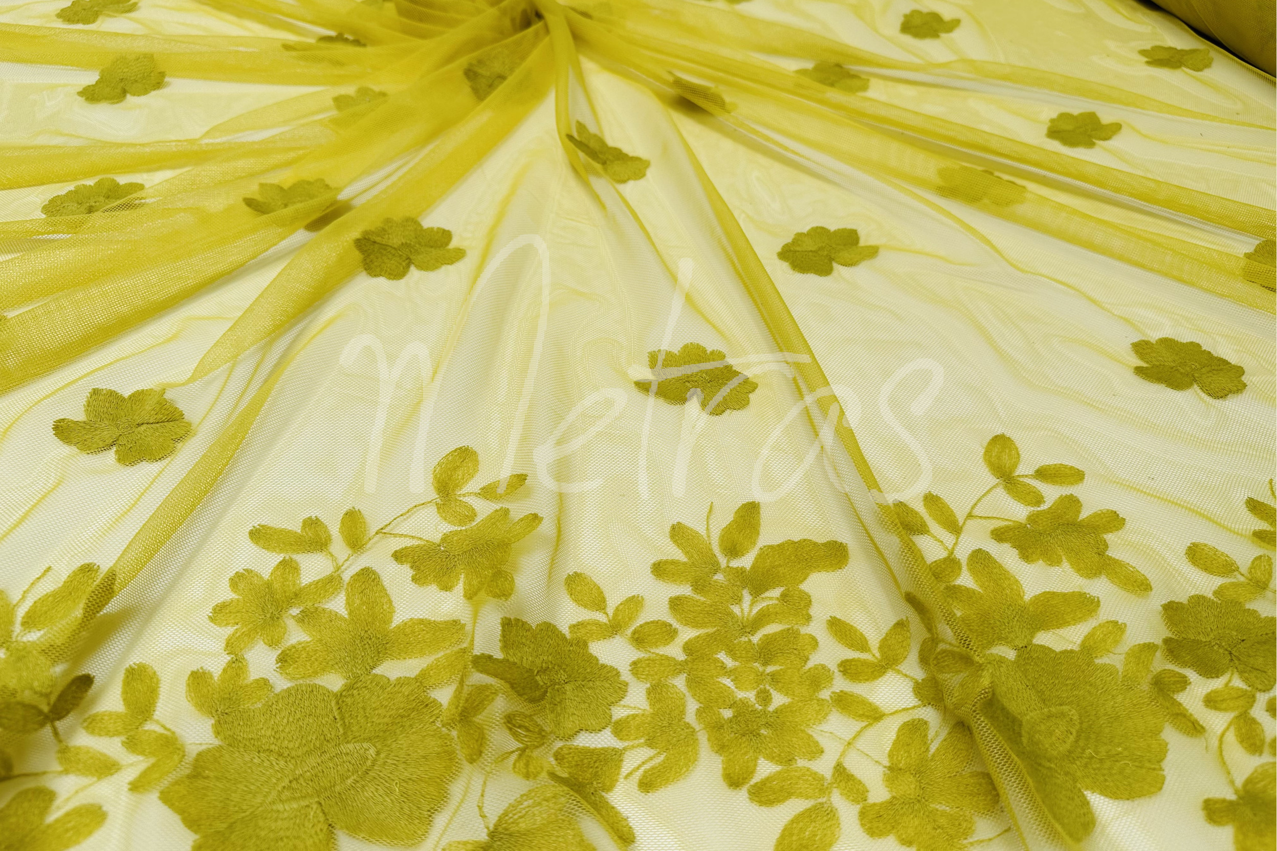 Tiulis siuvinėtas gėlėmis "Yellow" - Image 2