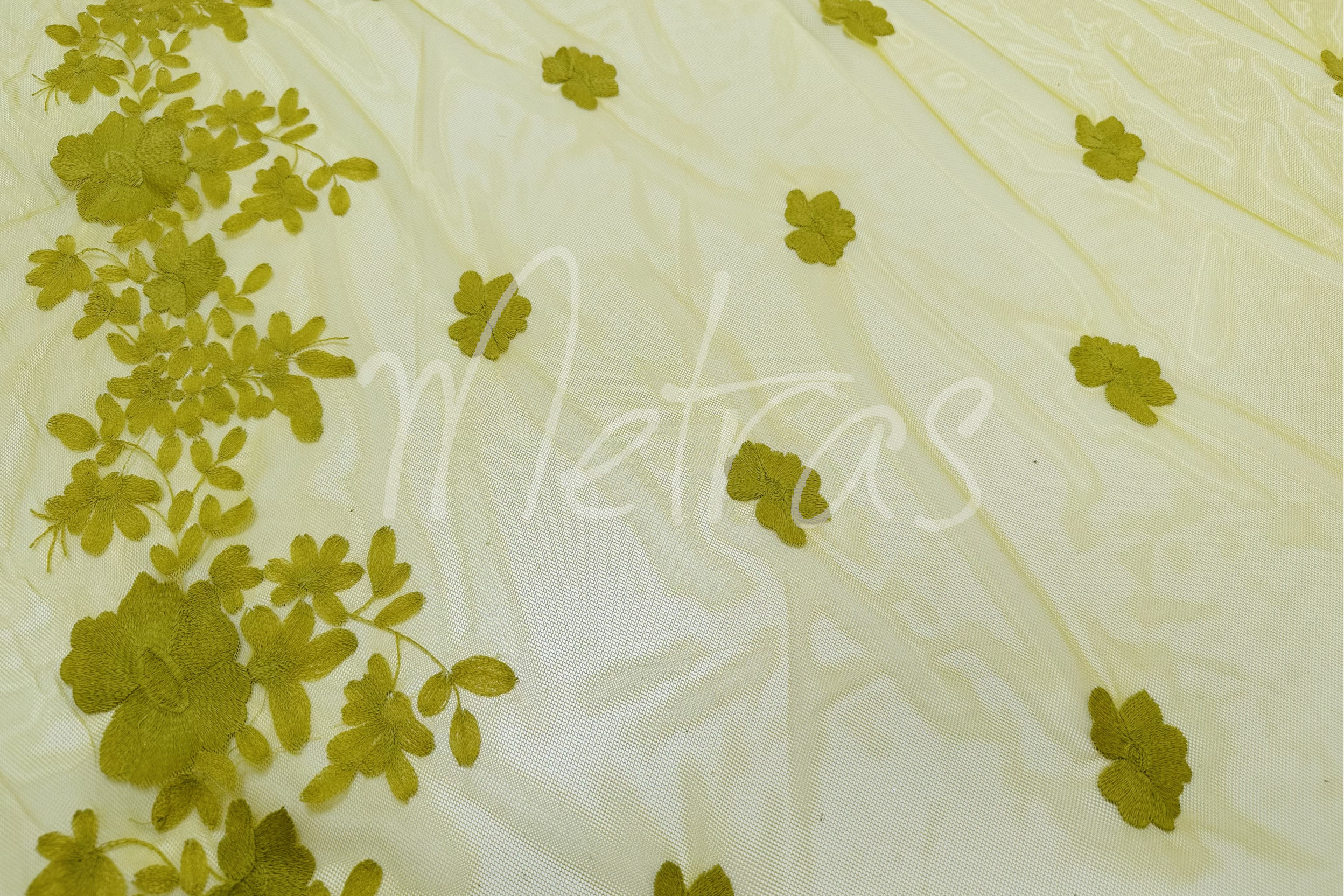 Tiulis siuvinėtas gėlėmis "Yellow" - Image 3