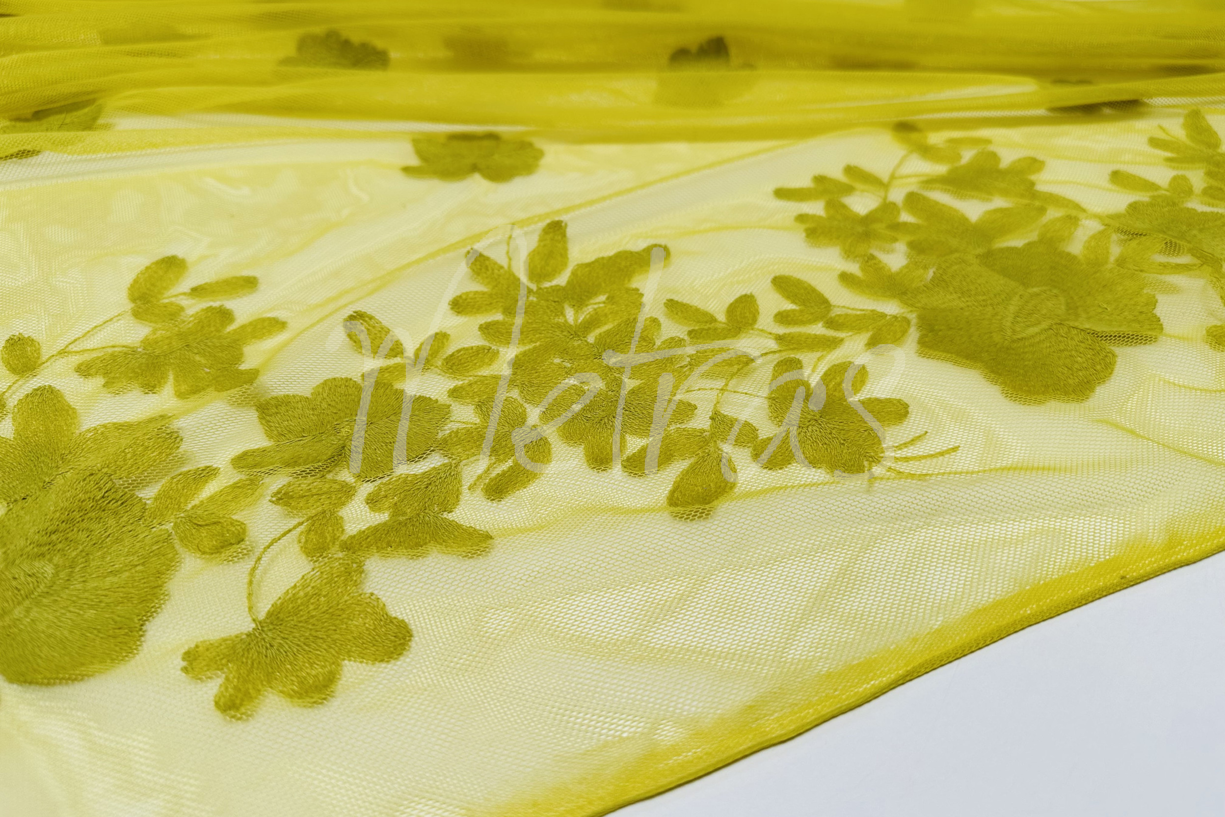 Tiulis siuvinėtas gėlėmis "Yellow" - Image 4
